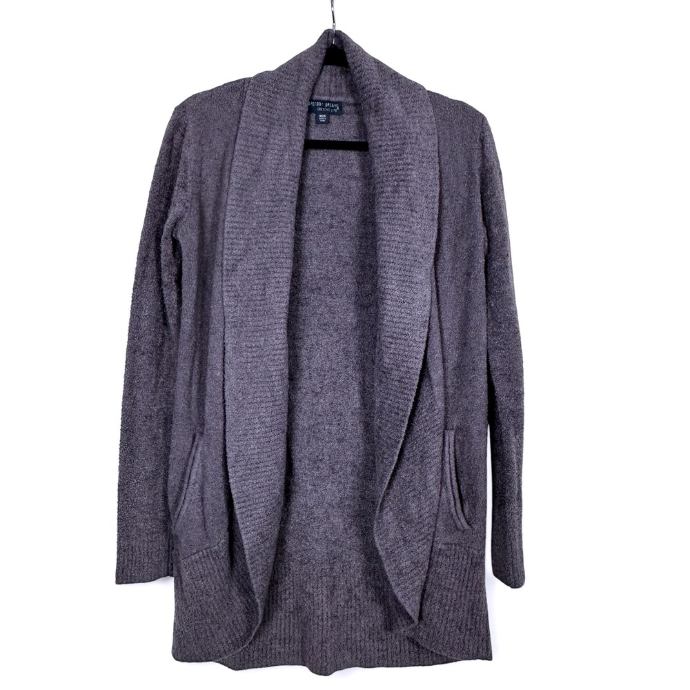 Barefoot Dreams CozyChic Lite Bamboo Cardi Purple Shawl Cardigan Womens XS/S